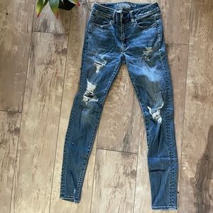 American Eagle High Rise Ripped Jeans